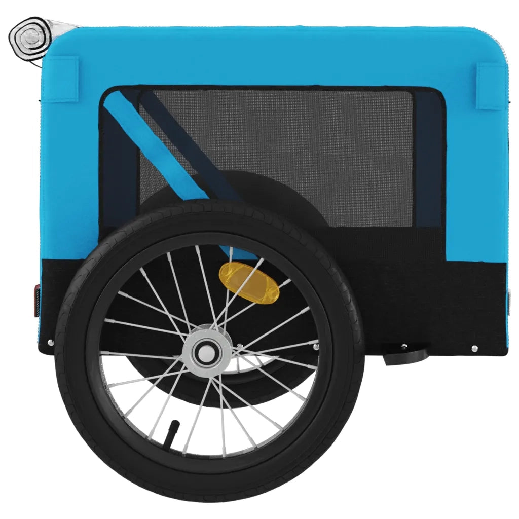 Rimorchio da Bici per Animali Blu e Nero Oxford e Ferro 93918