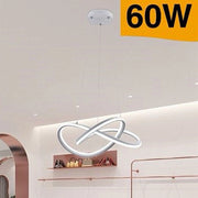 Trade Shop - Lampadario Led A Sospensione Moderno Intrecciato Bianco 60w 3 Colori Luce A50-b3c -