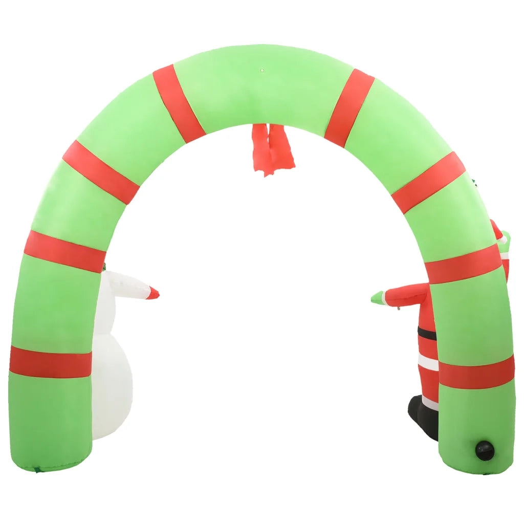Arco con Babbo Natale Gonfiabile e Pupazzo di Neve LED 223 cm CFW1297614
