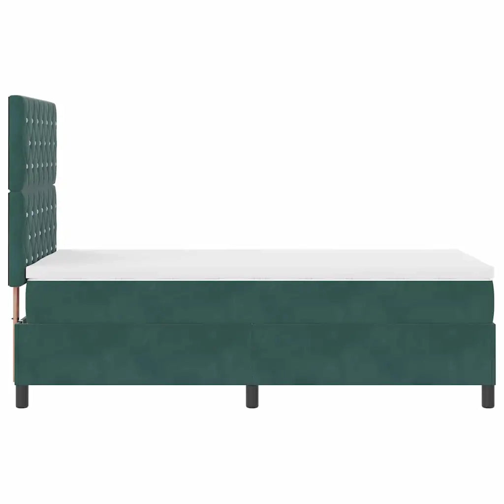 Letto a Sorgente LED Verde Scuro 90 x 190 cm Tessuto 3343217