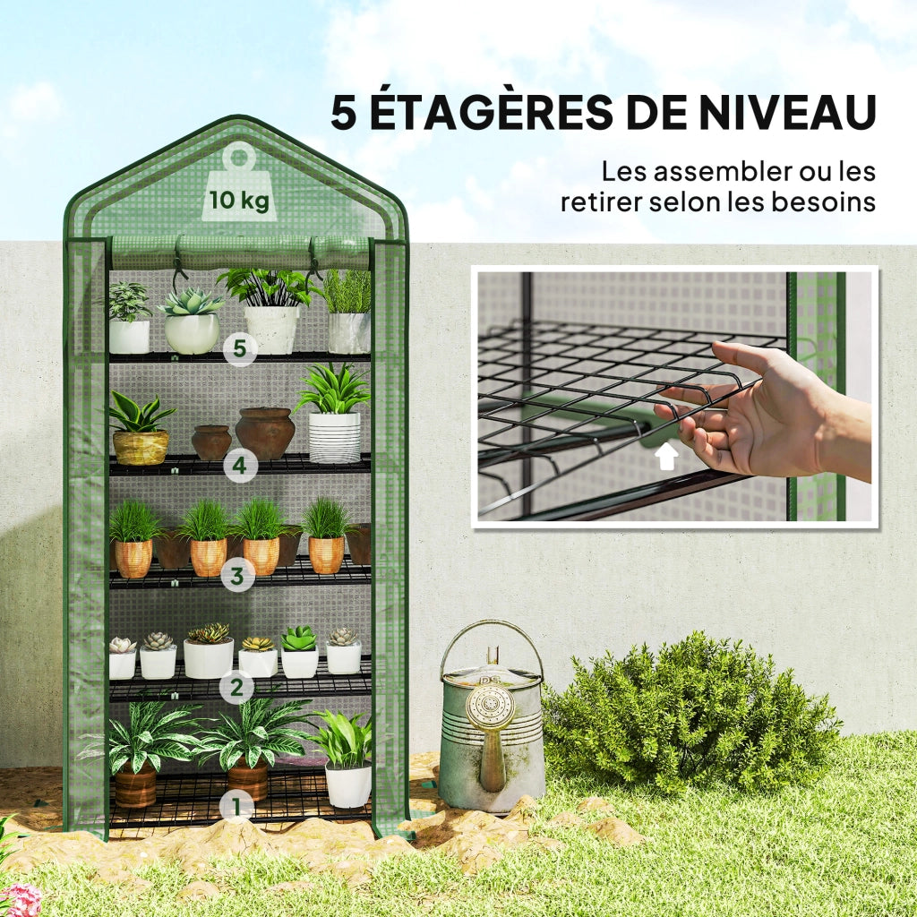 Serra da giardino 5 livelli ¨C zephmum ¨C Verde 90x49x193 cm
