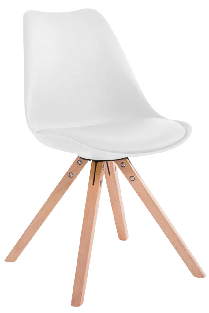 Set di 4 sedie Toulouse in similpelle Square bianco,natura