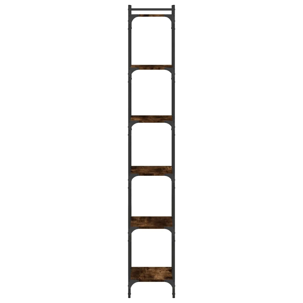 Libreria a 6 Ripiani Rovere Fumo 40x30x188 cm Legno Multistrato 837644