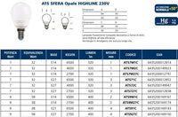 Lampada ai l.fredda fluor. sfera ats71c e27 7w compatte decorativ