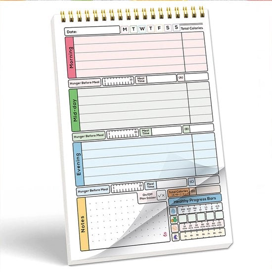 Agenda quotidiana con rilegatura spirale (2026) - Schema semplice, piano di gestione del tempo, libretto di appunti adesivi