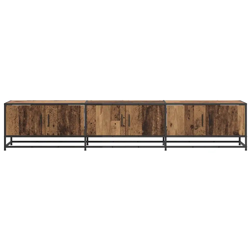 Mobile Porta TV 2 pz-Credenza per TV Legno vecchio 210 x 35 x 41 cm Legno multistrato