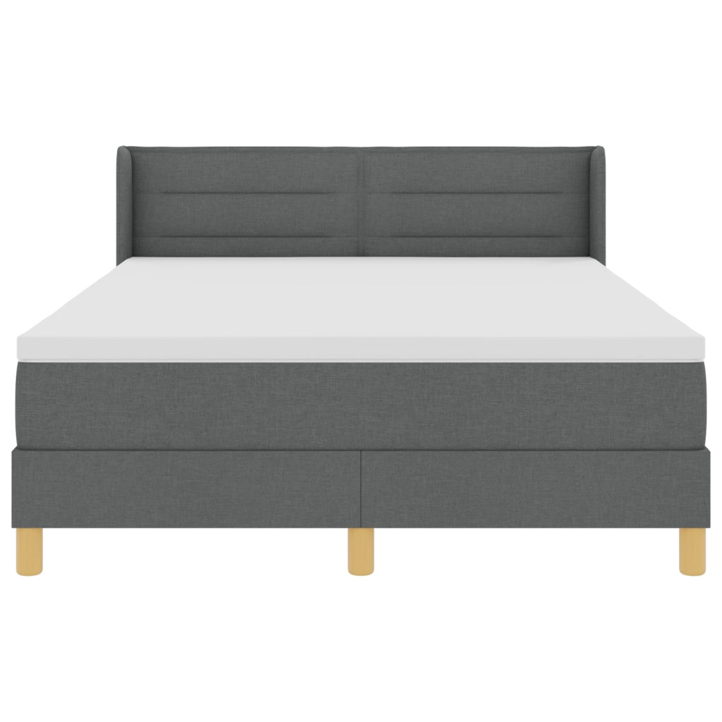 Letto Box Spring con Materasso Grigio Scuro 140x200 cm Tessuto