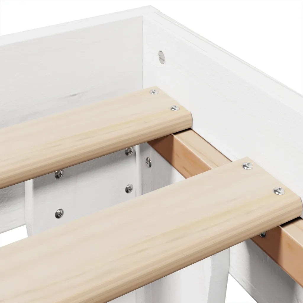 Letto senza Materasso Bianco 140x200 cm Legno Massello di Pino