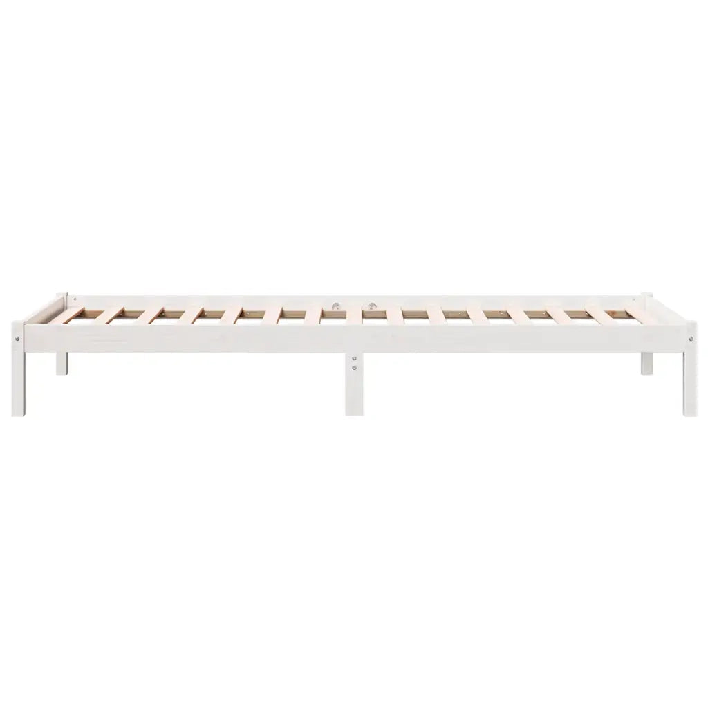 Letto Extra Lungo senza Materasso Bianco 90x210 cm in Pino 852403