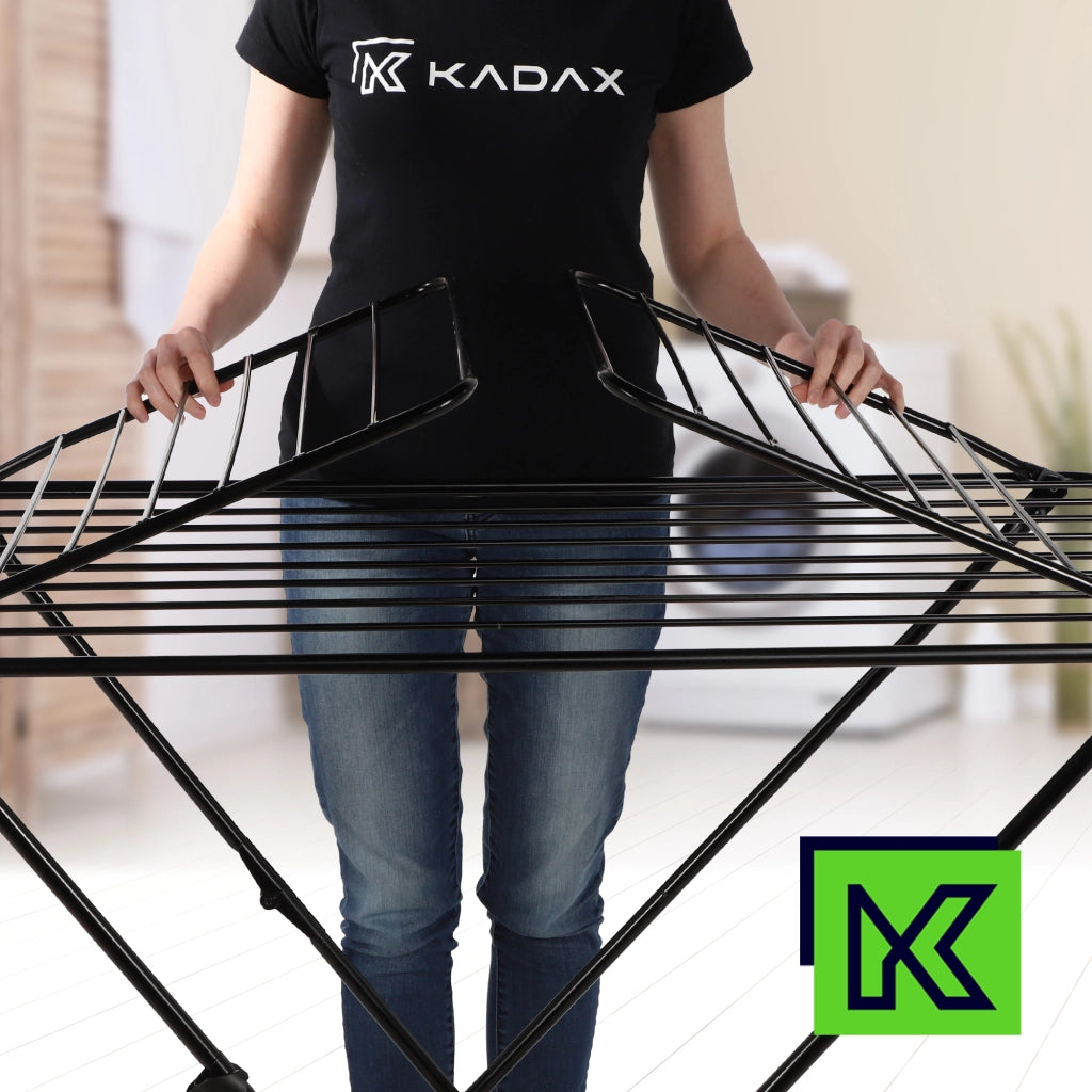 Stendibiancheria verticale KADAX 20M, stabile e pieghevole, per biancheria intima e barre spesse