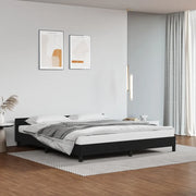 Giroletto con Testiera senza Materasso-Struttura Letto Nero 180x200 cm