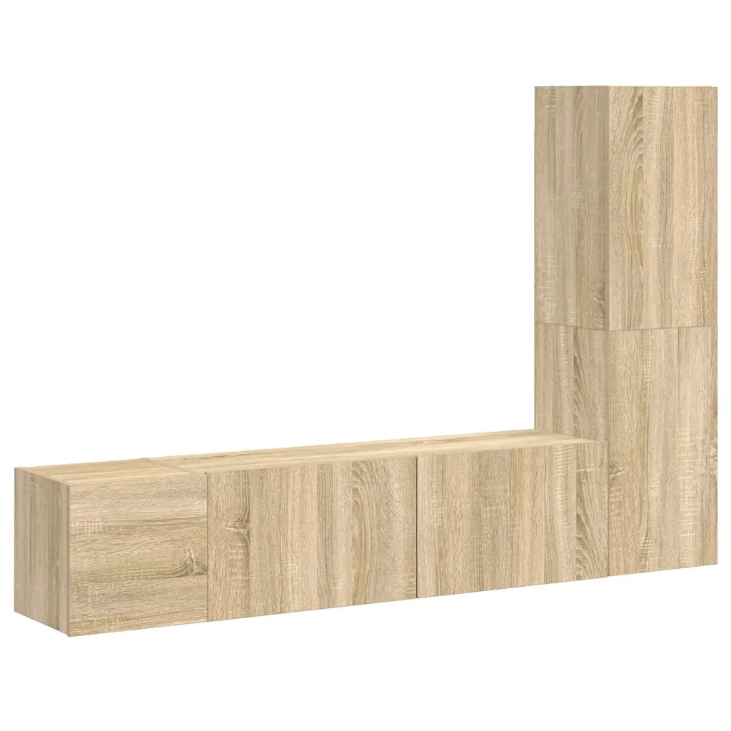 Set di Mobili Porta TV 3 pz-Set di 3 Credenza per TV Rovere Sonoma in Legno Multistrato 410356