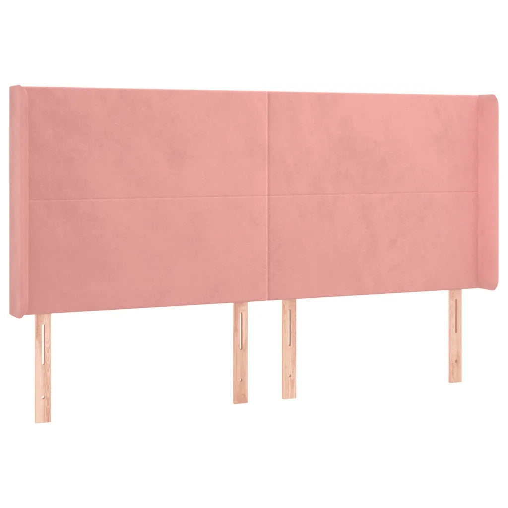 Letto a Molle con Materasso e LED Rosa 200x200 cm in Velluto 3139468