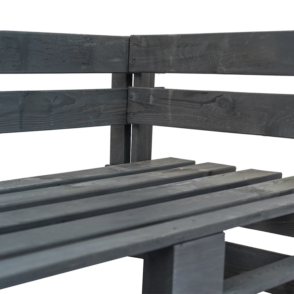 Panchina Angolare da Giardino | Panca da Giardino su Pallet in Legno Grigio