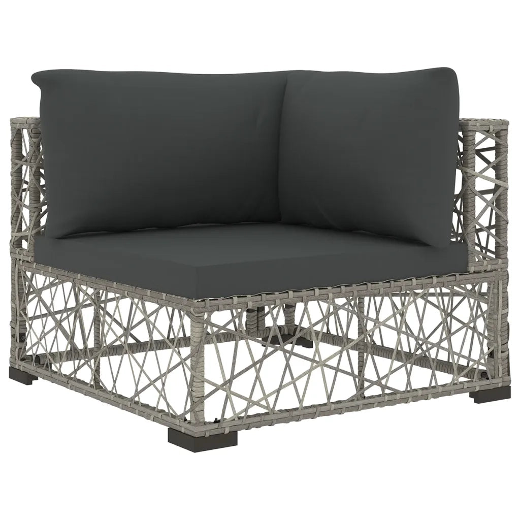 Set Divani da Giardino 6 pz con Cuscini in Polyrattan Grigio cod mxl 35639