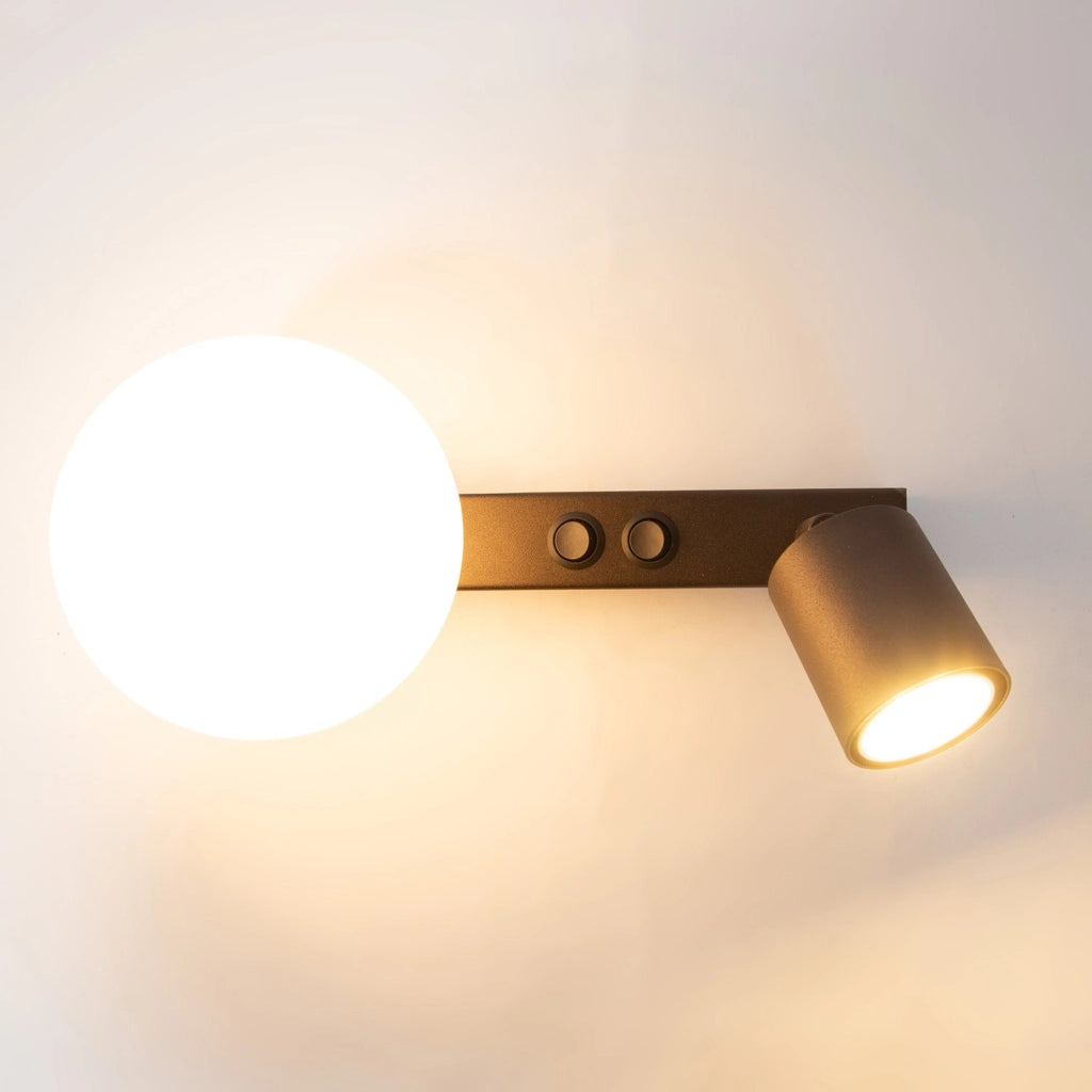 Applique Tavira bronzo sfera vetro spot orientabile G9+GU10