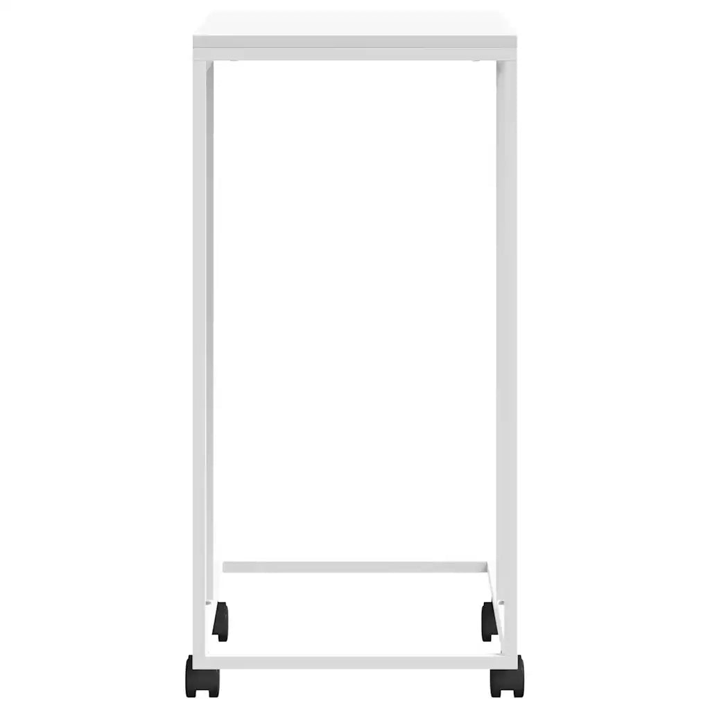Tavolino con Ruote Bianco 40x30x63,5cm in Legno Multistrato 343099