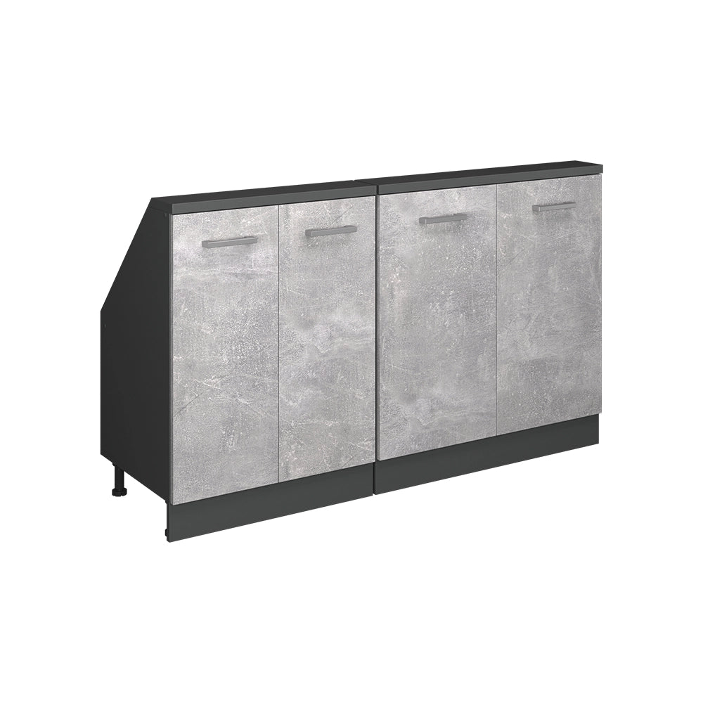 Set di mobili sottotetto Rion Calcestruzzo/Antracite Set di 2 Vicco