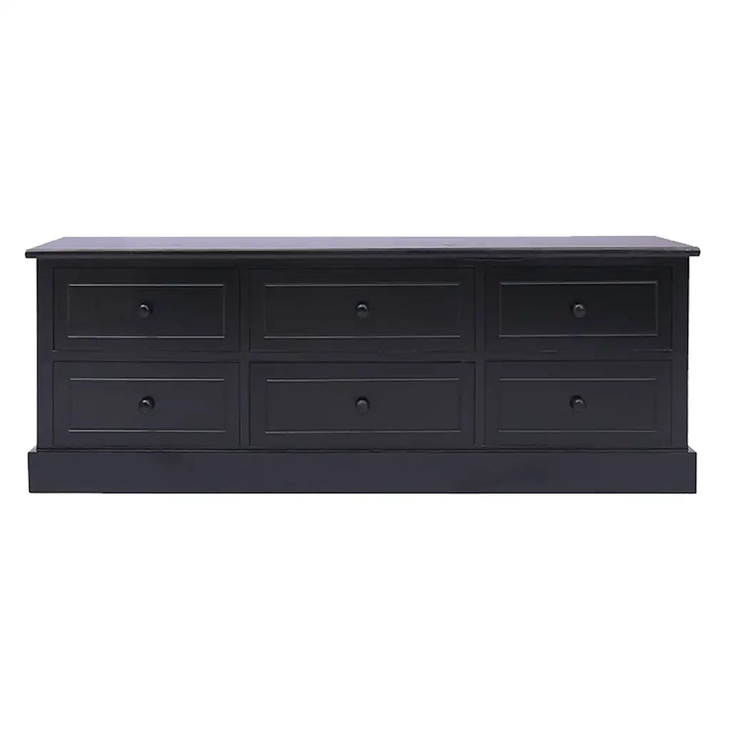 Mobile TV | Armadietto TV | Mobile Porta TV Nero 108x30x40 cm in Legno di Paulownia