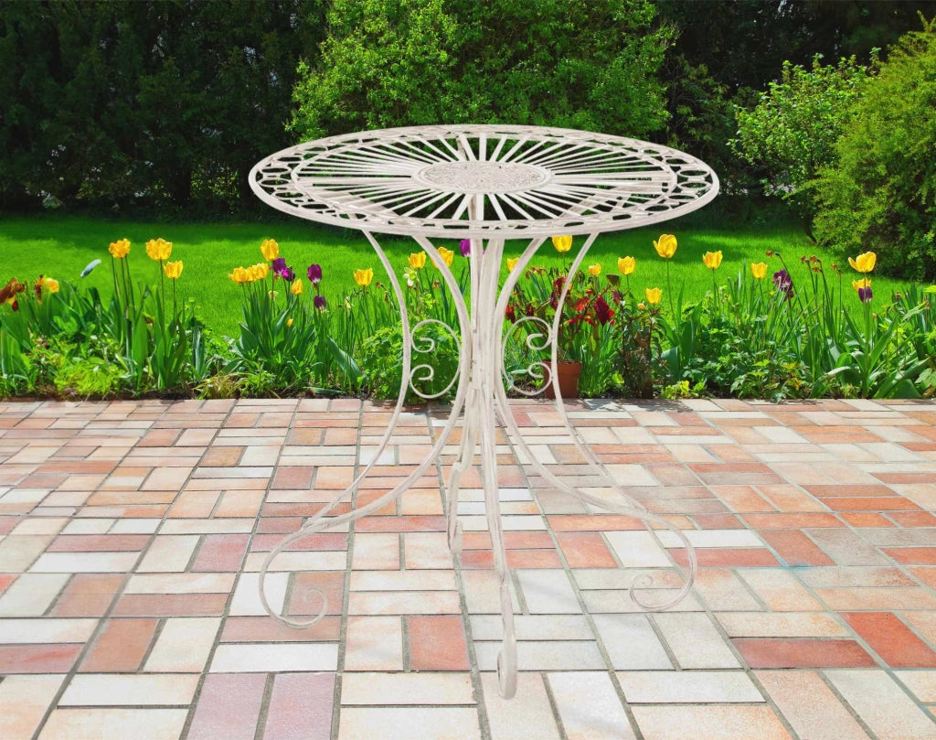 Tavolino in Ferro Giardino Hari crema antica