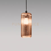 RAIKA V/P - VETRO SOFFIATO RAME SPECCHIATO CON DECORAZIONE COSTE VERTICALI D.12,3CM