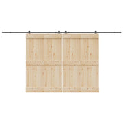 Kit di Binari per Porte Scorrevoli 427 cm Acciaio Nero 3295784