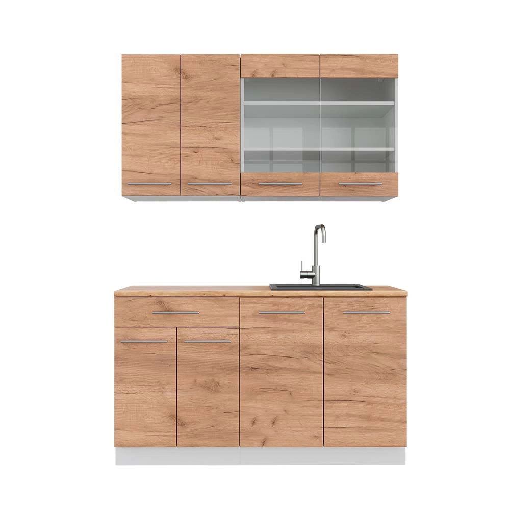 Cucina completa Fame-Line Rovere dorato/Bianco 140 cm, PL Rovere Vicco
