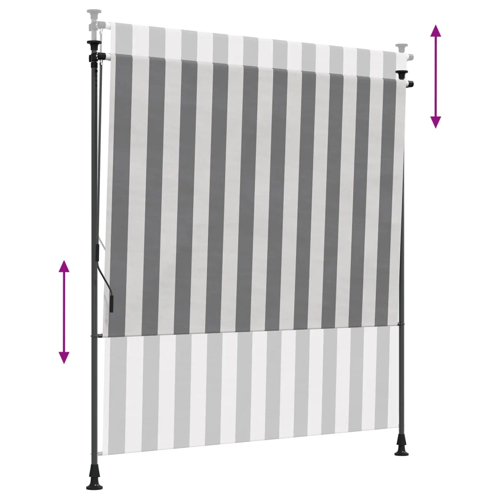 Tenda a rullo | Tenda avvolgibile Esterna Antracite e Bianco 150 x 270 cm