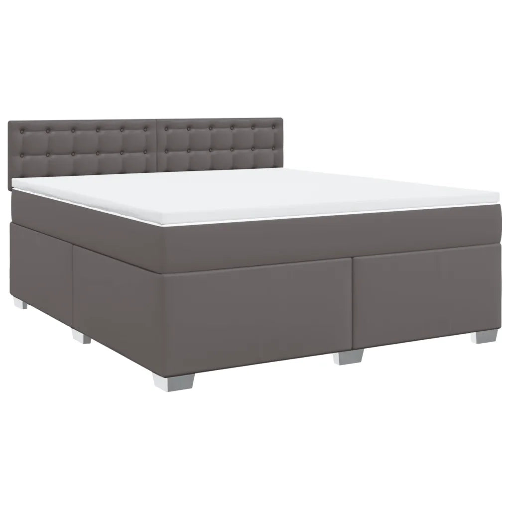 vidaXL Giroletto a Molle con Materasso Grgio 180x200 cm in Similpelle