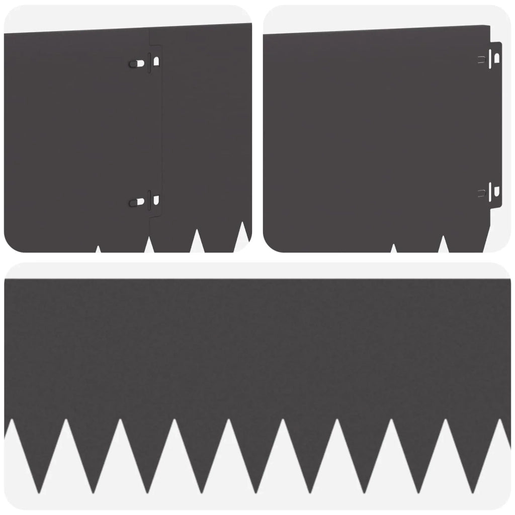 Bordura per Prato 10 pcs 103 x 25 cm Acciaio Nero 8008392