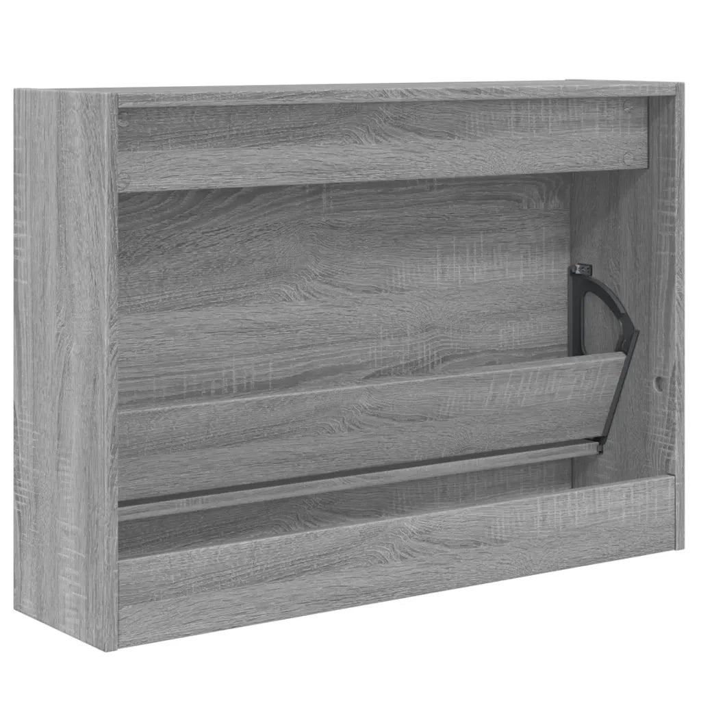 Scarpiera-Scaffale per scarpe Grigio Sonoma 80x21x57 cm in Legno Multistrato