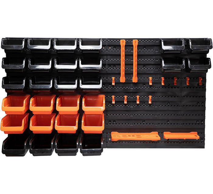 BLACK+DECKER Porta Attrezzi a Parete 43 Pz Organizer in Plastica Muro 98x23x43cm