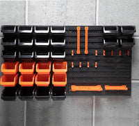 BLACK+DECKER Porta Attrezzi a Parete 43 Pz Organizer in Plastica Muro 98x23x43cm