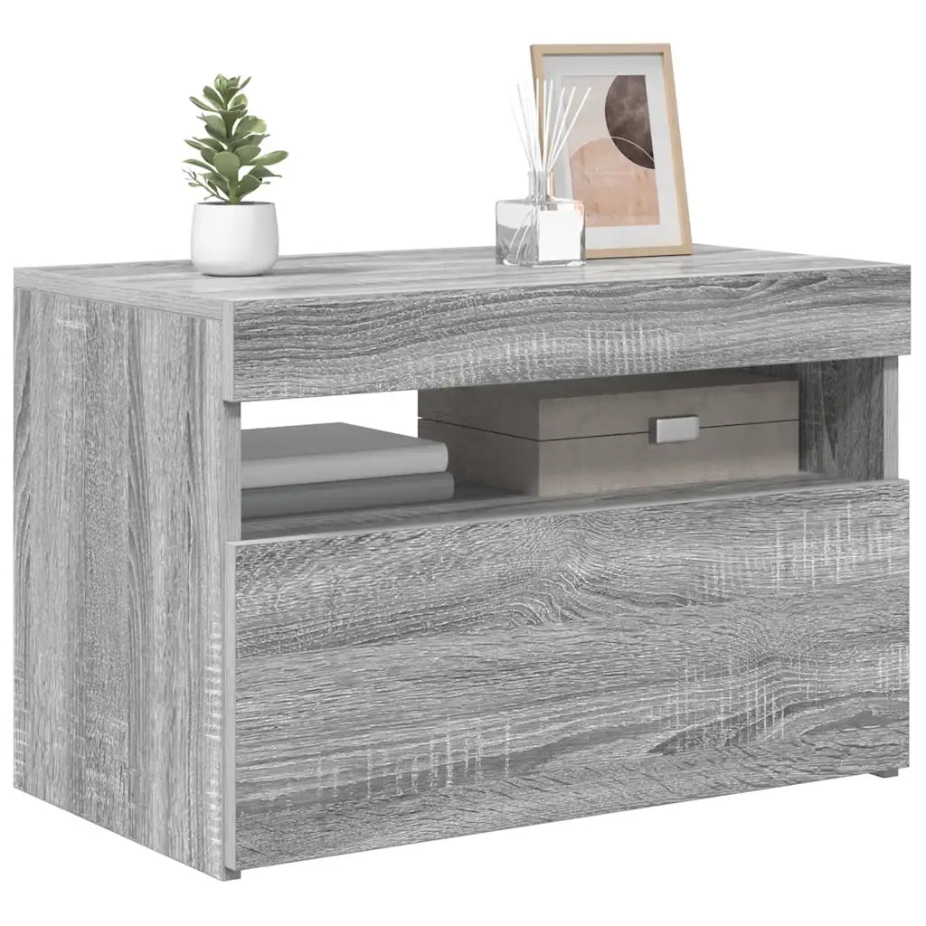 Mobile Porta TV con Luci LED Grigio Sonoma 60x35x40 cm cod mxl 12072