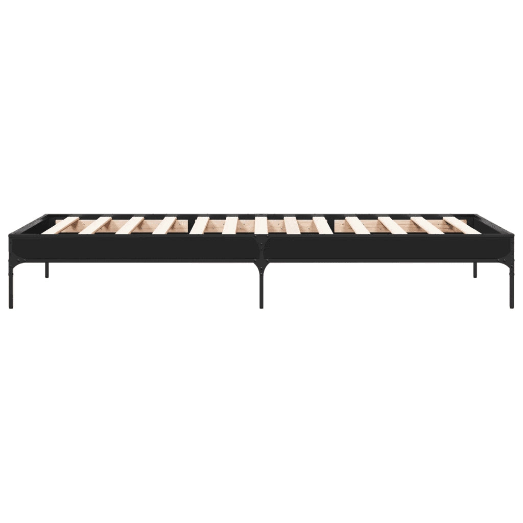Giroletto Nero 75x190 cm in Legno Multistrato e Metallo