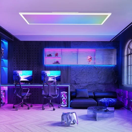 ZMH Lampada da soffitto plafoniera LED dimmerabile pannello lungo RGB per soggiorno cucina festa