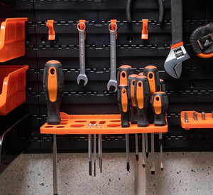 BLACK+DECKER Porta Attrezzi a Parete 43 Pz Organizer in Plastica Muro 98x23x43cm