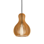 Sospensione Industrial-Minimal Citrus-3 Legno Marrone 1 Luce E27
