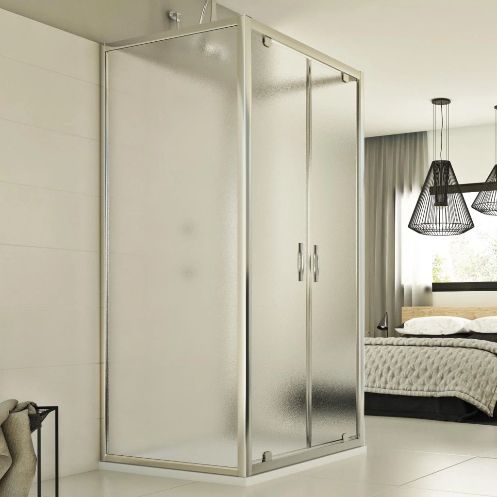 Box Doccia 3 lati 90x90x90 CM H198 stampato C mod. Cristal Trio 2 Ante