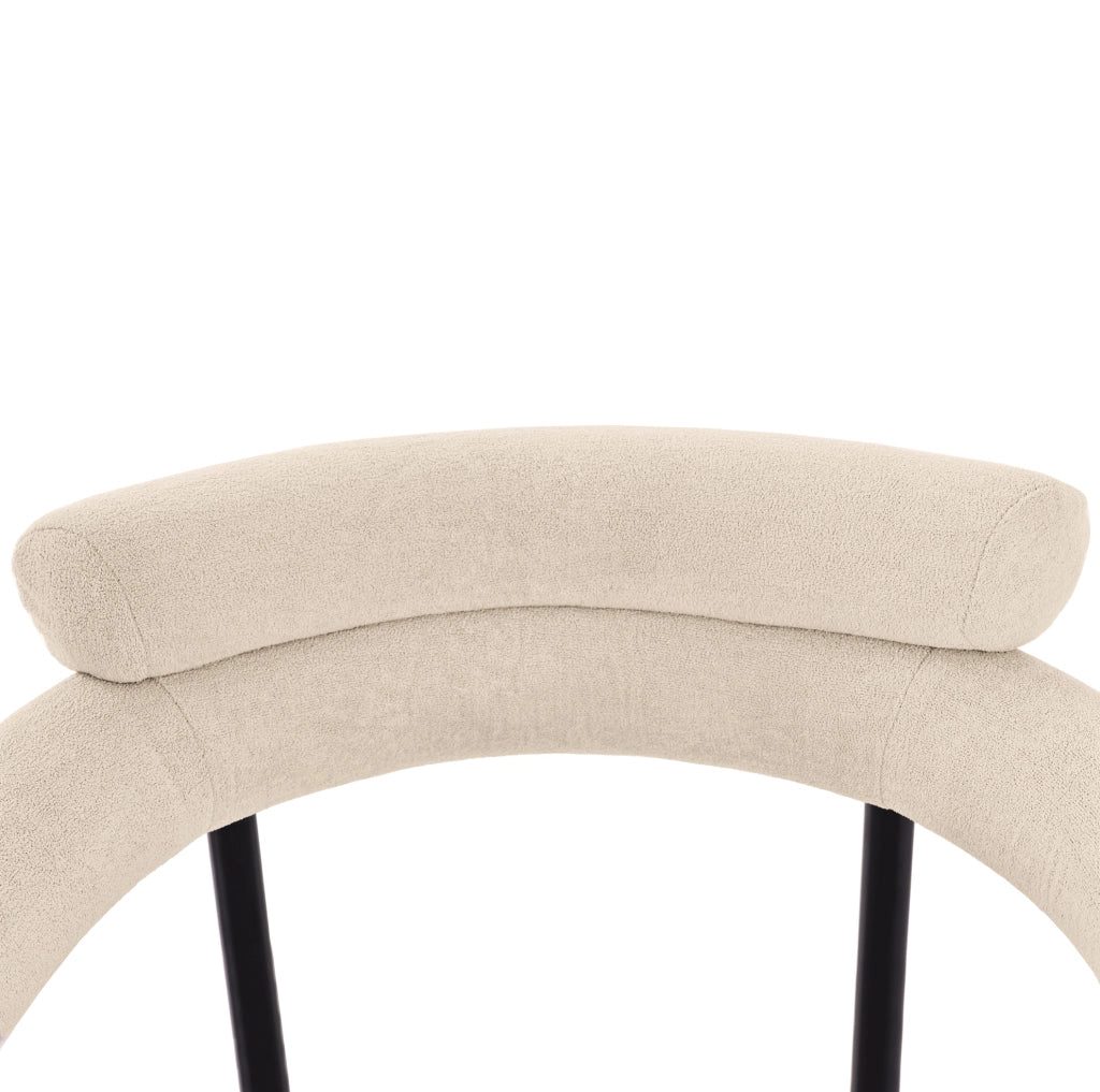 Sedia imbottita 70x62x84 cm ergonomica in velluto scamosciato e ferro beige