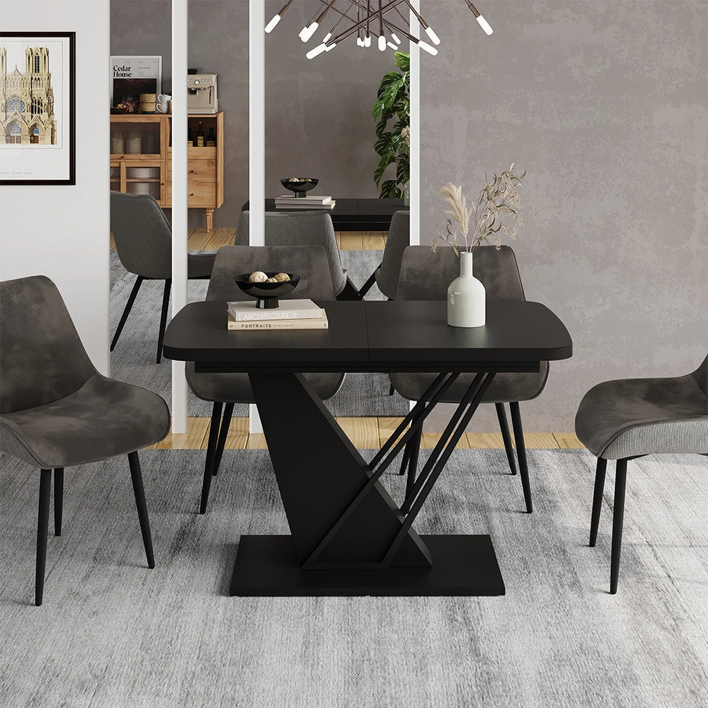 Vicco tavolo da pranzo allungabile Nero 120 x 80 cm estensibile