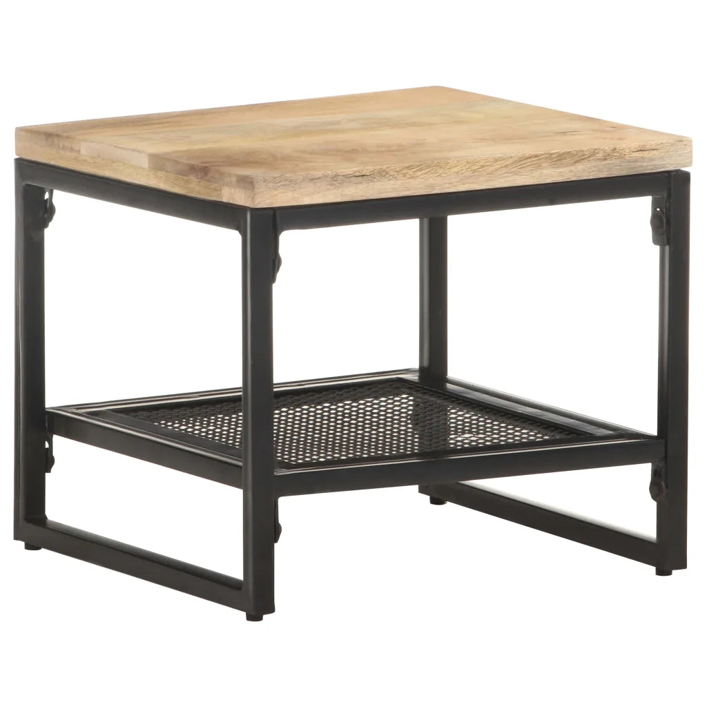 Tavolino Laterale 40x40x35 cm in Legno Massello di Mango 320241