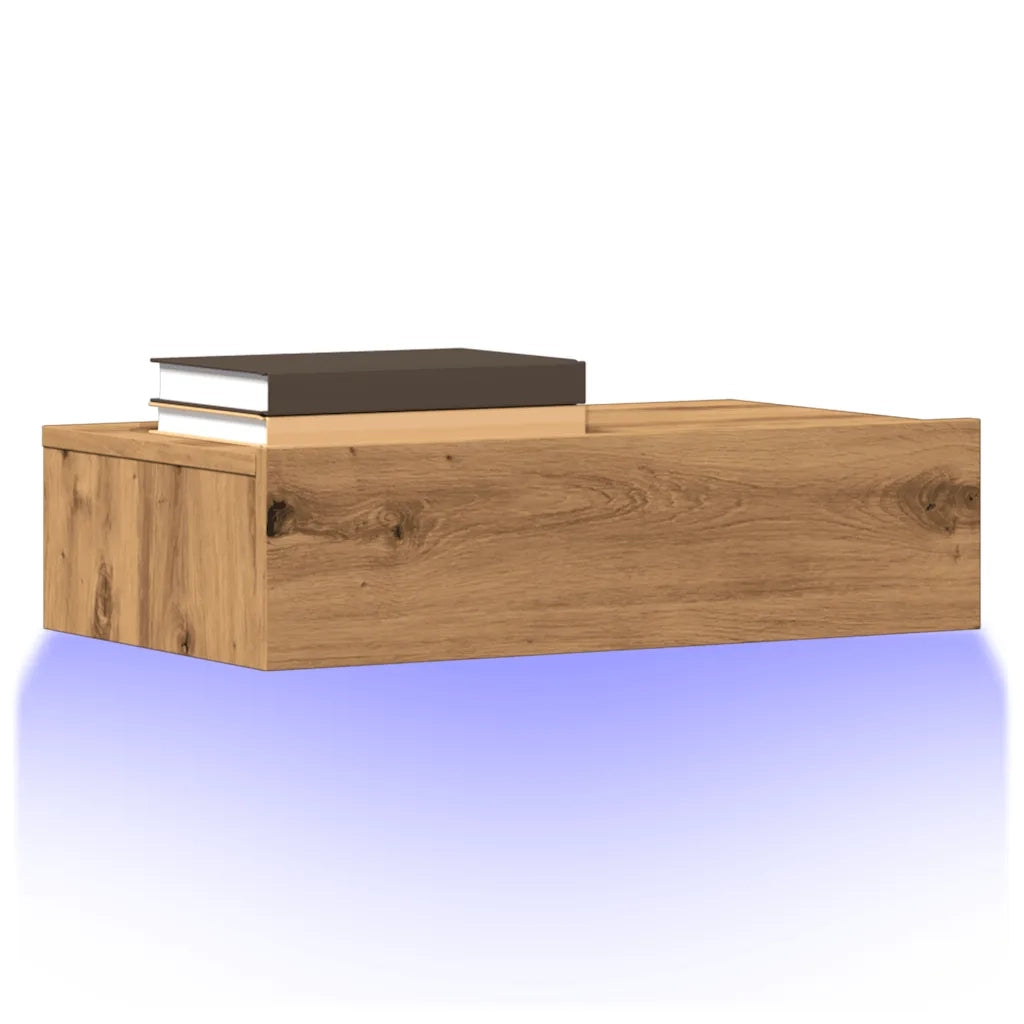Mobili Porta TV Luci LED 2 pz | Armadietto TV | Mobile Porta TV Rovere Artigianale 60x35x15,5 cm
