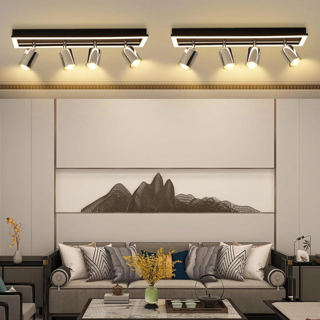 ZMH Faretto da soffitto a LED 4 luci GU10 18W plafoniera 52CM per ufficio soggiorno