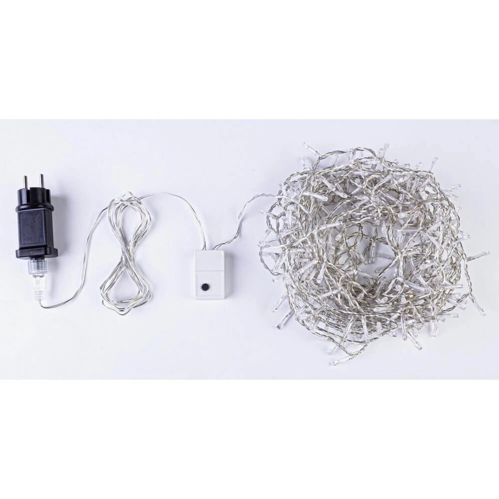 Catena di luci 300 LED multicolore filo trasparente interno-esterno