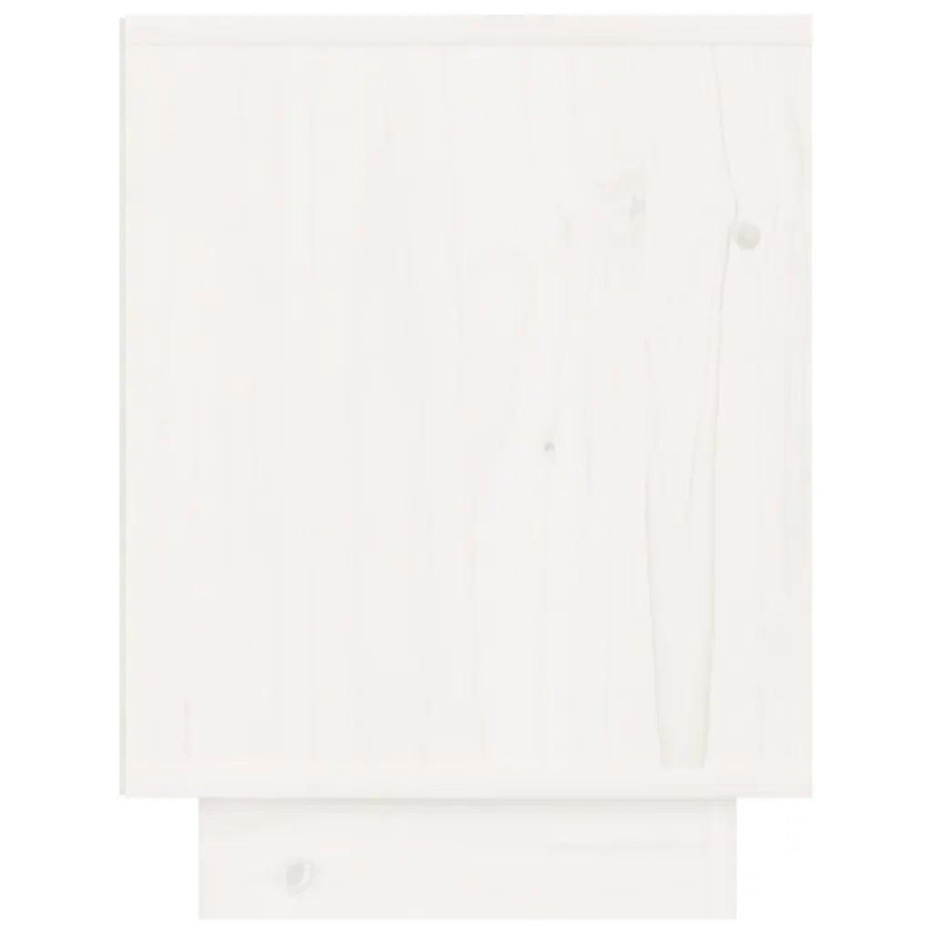 Comodino Bianco 40x30x40 cm in Legno Massello di Pino cod mxl 30676
