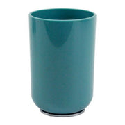 Trade Shop - Bicchiere Porta Spazzolini Verde Petrolio Silver Accessori Arredo Bagno 69475 -