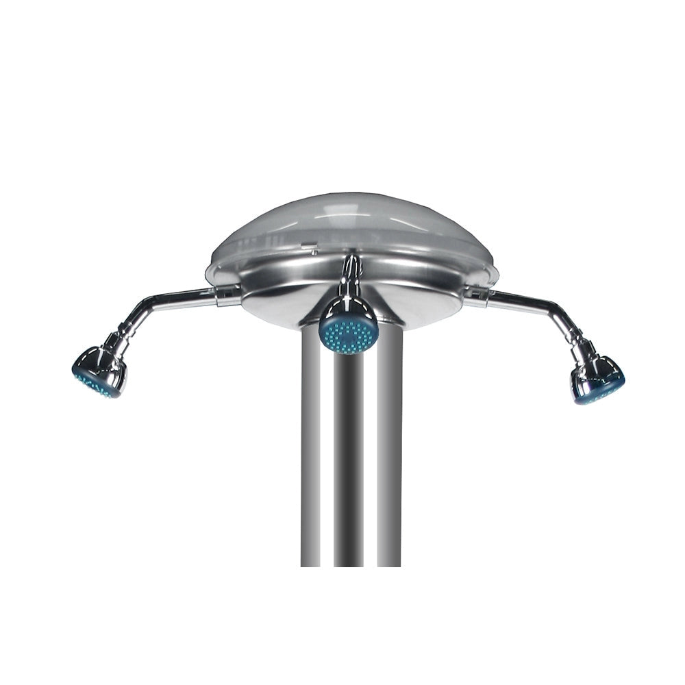 Doccia da Giardino Quadrupla 4 Temporizzatori e 2 Lavapiedi ATI Docce MUL-4P Inox Anodizzato