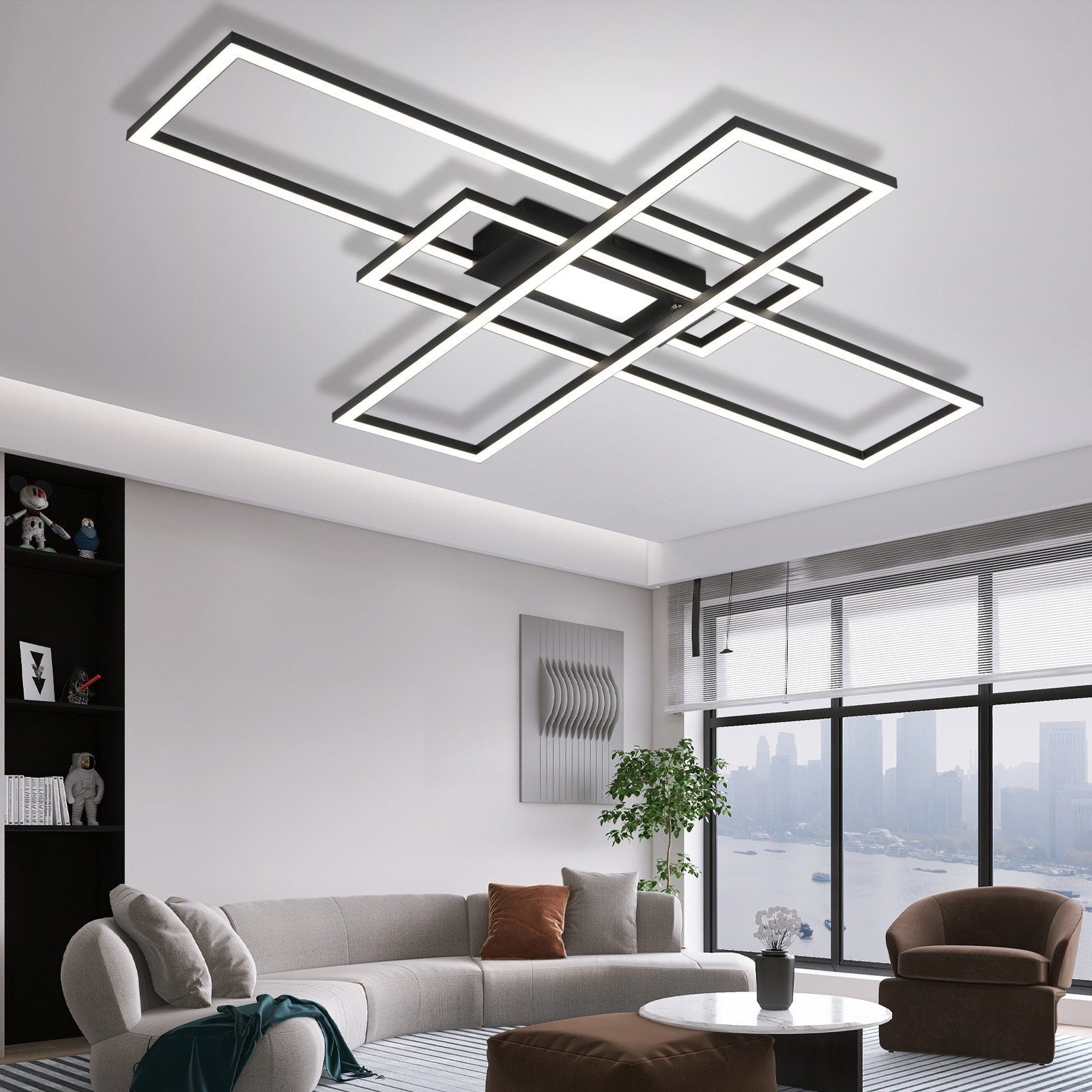 ZMH Lampada da soffitto plafoniera LED moderna 50W telecomando per soggiorno corridoio