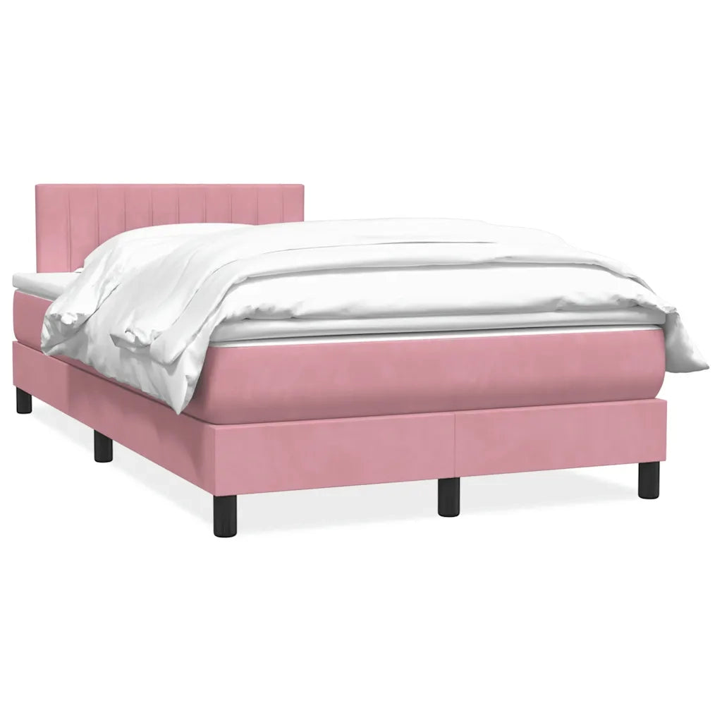 Giroletto a Molle con Materasso Rosa 120x220 cm in Velluto 3316448